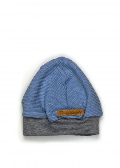 Bündchenmütze Rib blau meliert 
