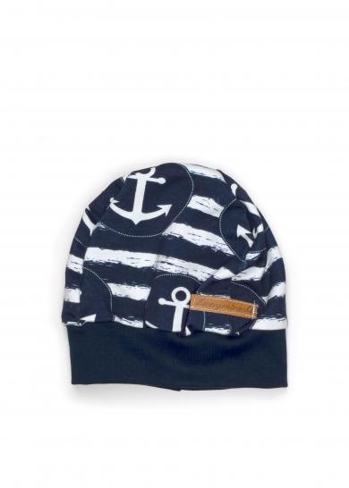 Bündchenmütze Big Anker blau/weiß gestreift 