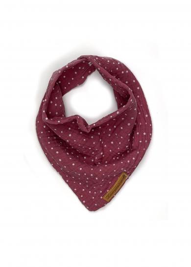 Musselintuch Druckknopf Beere weiße Punkte 