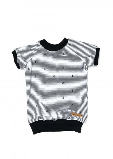 Shirt Anker grau/weiß gestreift 