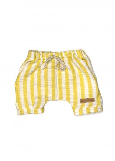 Sommershort Musselin gelb/weiß gestreift 