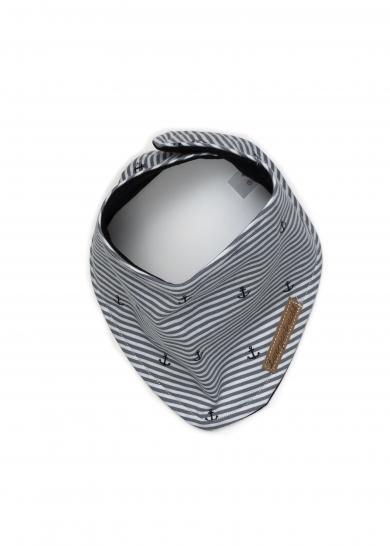 Halstuch Anker grau/weiß gestreift 