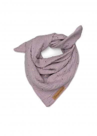 Musselintuch Rosé goldene Punkte 