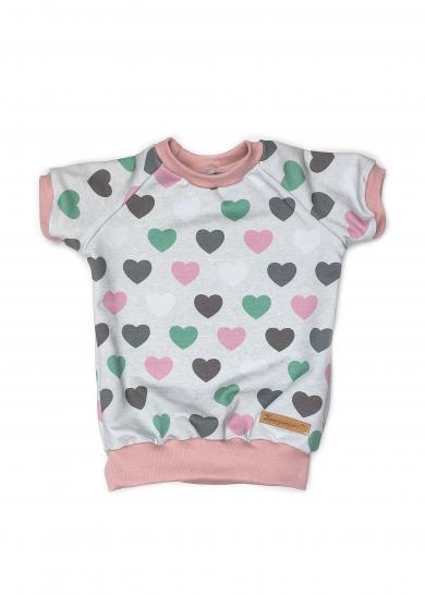 Shirt Herzen grau/bunt 