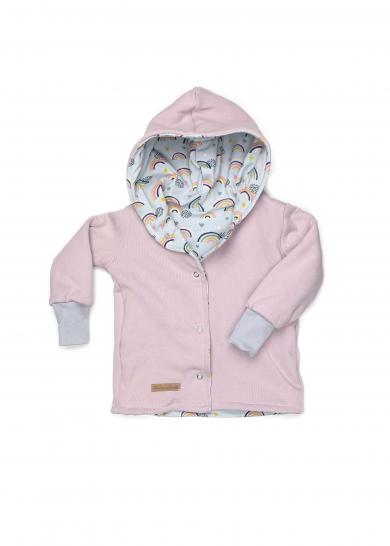 Jacke Wintersweat rosa / Regenbogen Girl 