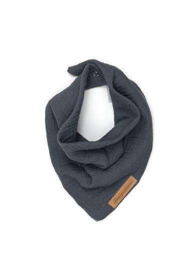 Musselintuch Druckknopf dunkel grau 