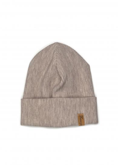 Rib Beanie beige meliert 