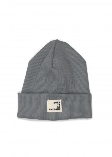 Rib Beanie grau 
