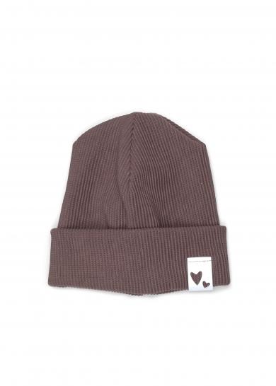 Rib Beanie darkrosé 