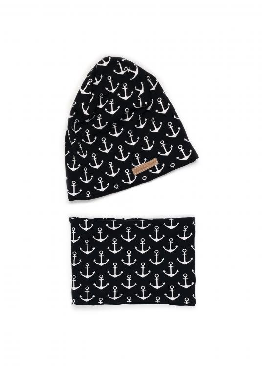 Set Beanie Loop Anker black 