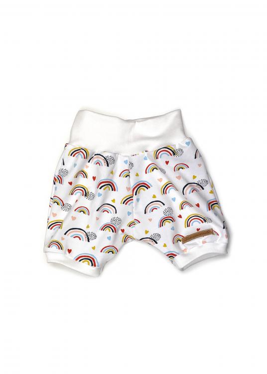 kurze Harem Pant Regenbogen weiß 