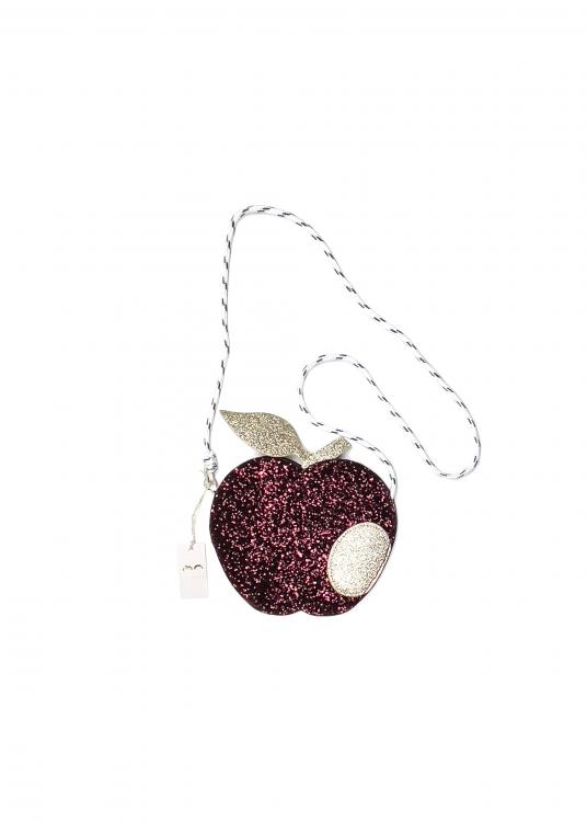 Glitzer-Handtasche GLITTER APPLE BAG in rot 