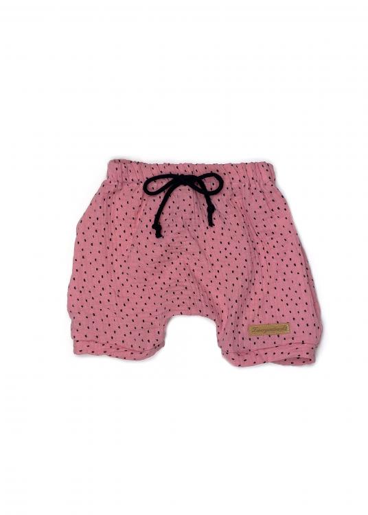 Sommershort Musselin beere black dots 