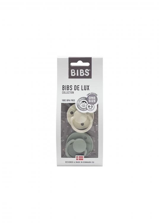 Bibs de Lux Sage & Ivory Silicone (0-36 Mon) 