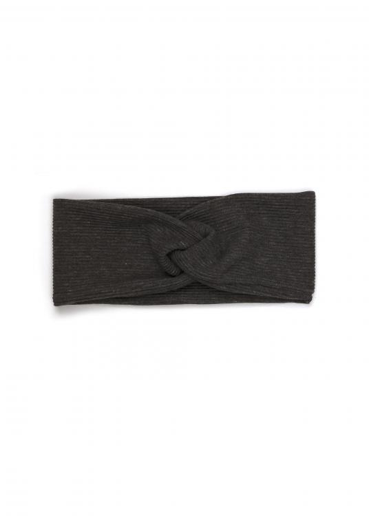 Stirnband Rib dark grey meliert 