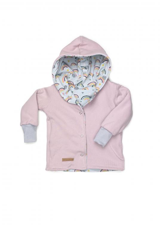 Jacke Wintersweat rosa / Regenbogen Girl 