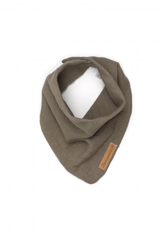 Musselintuch Druckknopf dark beige 